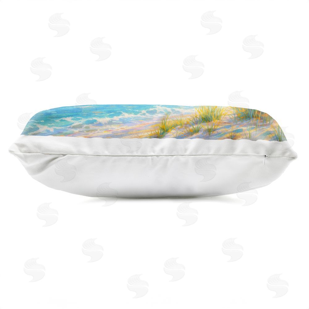 Ziwei Li Rainbow Beach Cottages Outdoor Quick-Dry Polyester Lumbar Pillow Zipper Detail