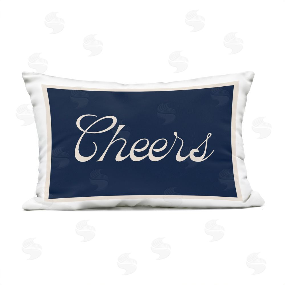 Lil' Rue Cheers Vintage Script Outdoor Quick-Dry Polyester Lumbar Pillow