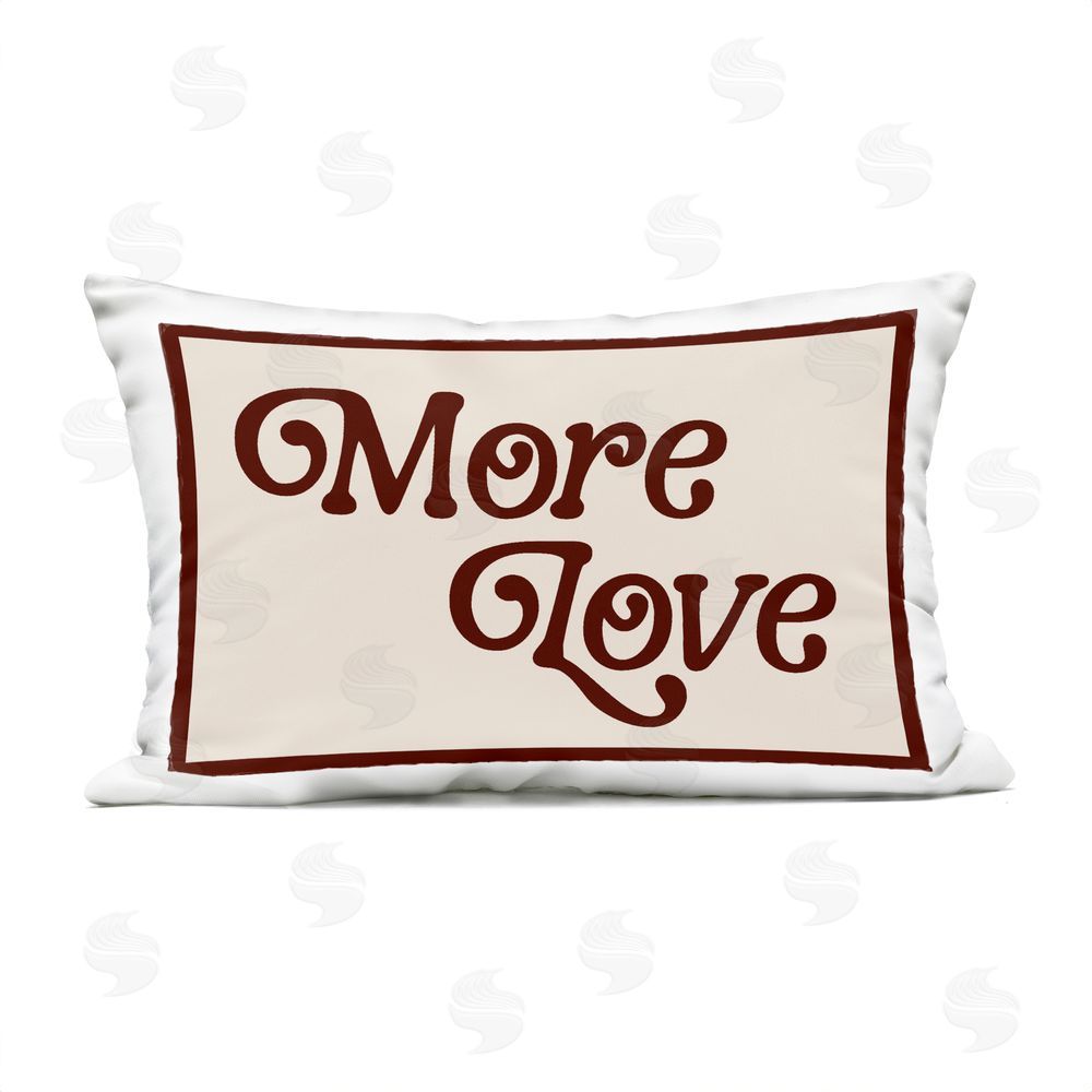 Lil' Rue More Love Vintage Script Outdoor Quick-Dry Polyester Lumbar Pillow