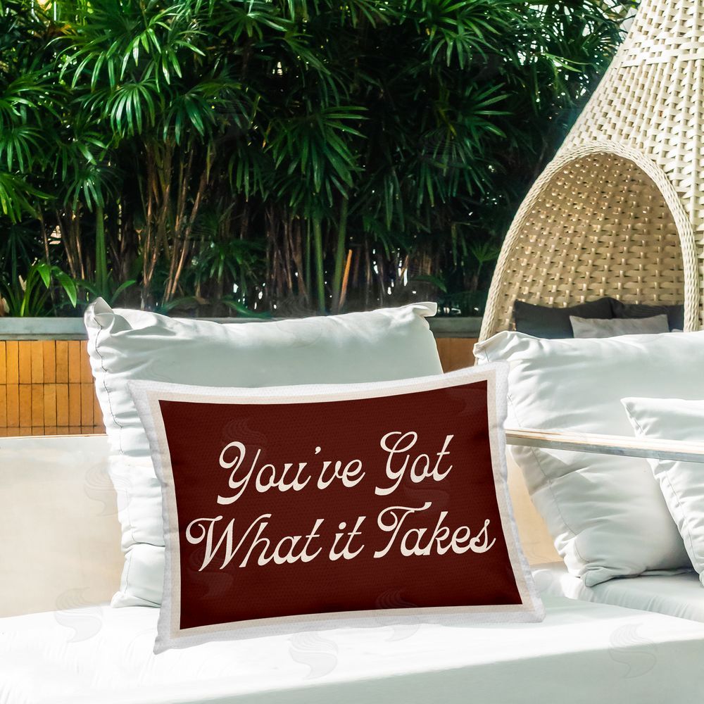 Lil' Rue You've Got What It Takes Outdoor Quick-Dry Polyester Printed Lumbar Pillow on Patio