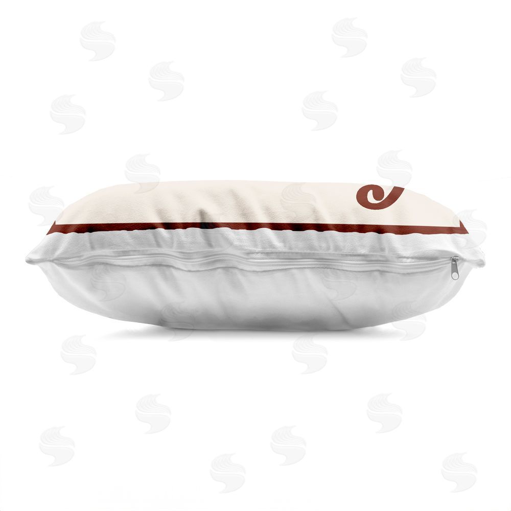 Lil' Rue Vintage Locals Only Message Indoor Plush Polyester Lumbar Pillow Zipper Detail
