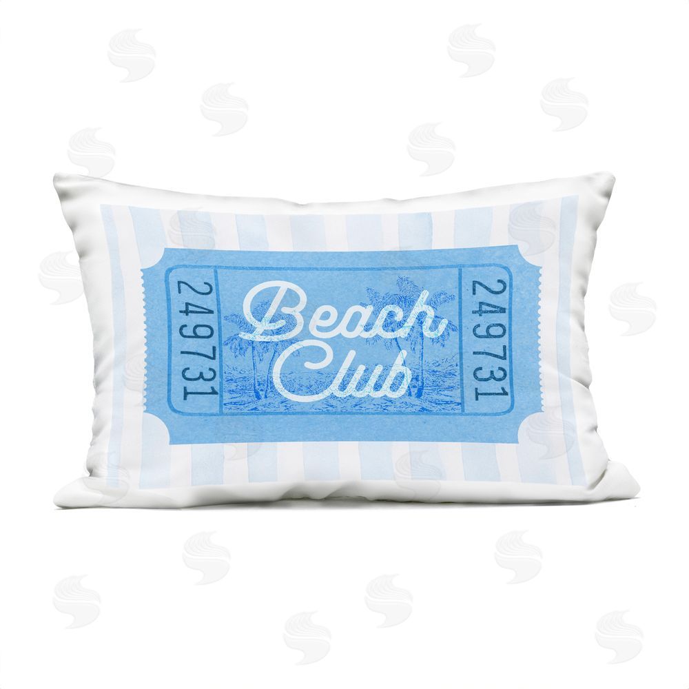 Lil' Rue Beach Club Ticket Outdoor Quick-Dry Polyester Lumbar Pillow