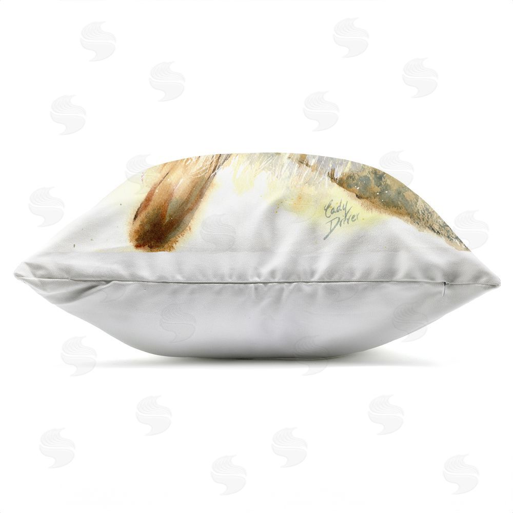 Cady Driver Glowing Sunlit Song Bird Outdoor Quick-Dry Polyester Square Throw Pillow Zipper Detail