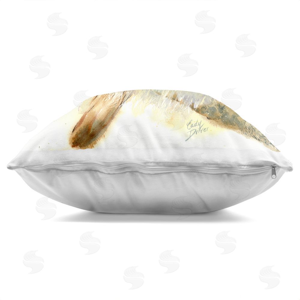 Cady Driver Glowing Sunlit Song Bird Indoor Plush Polyester Square Throw Pillow Zipper Detail