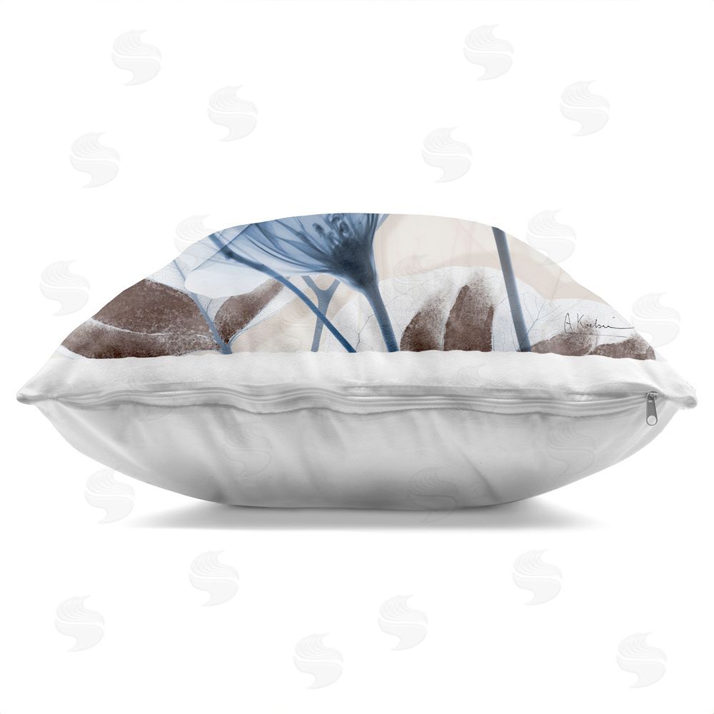 Albert Koetsier Sapphire Union Blooms Indoor Plush Polyester Square Throw Pillow Zipper Detail