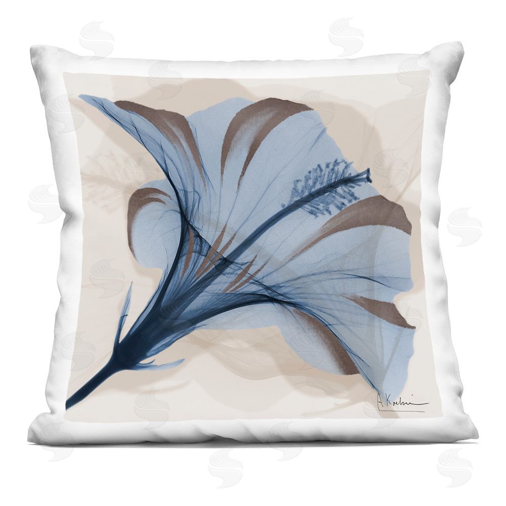 Albert Koetsier Blooming Sapphire Flower Indoor Plush Polyester Square Throw Pillow