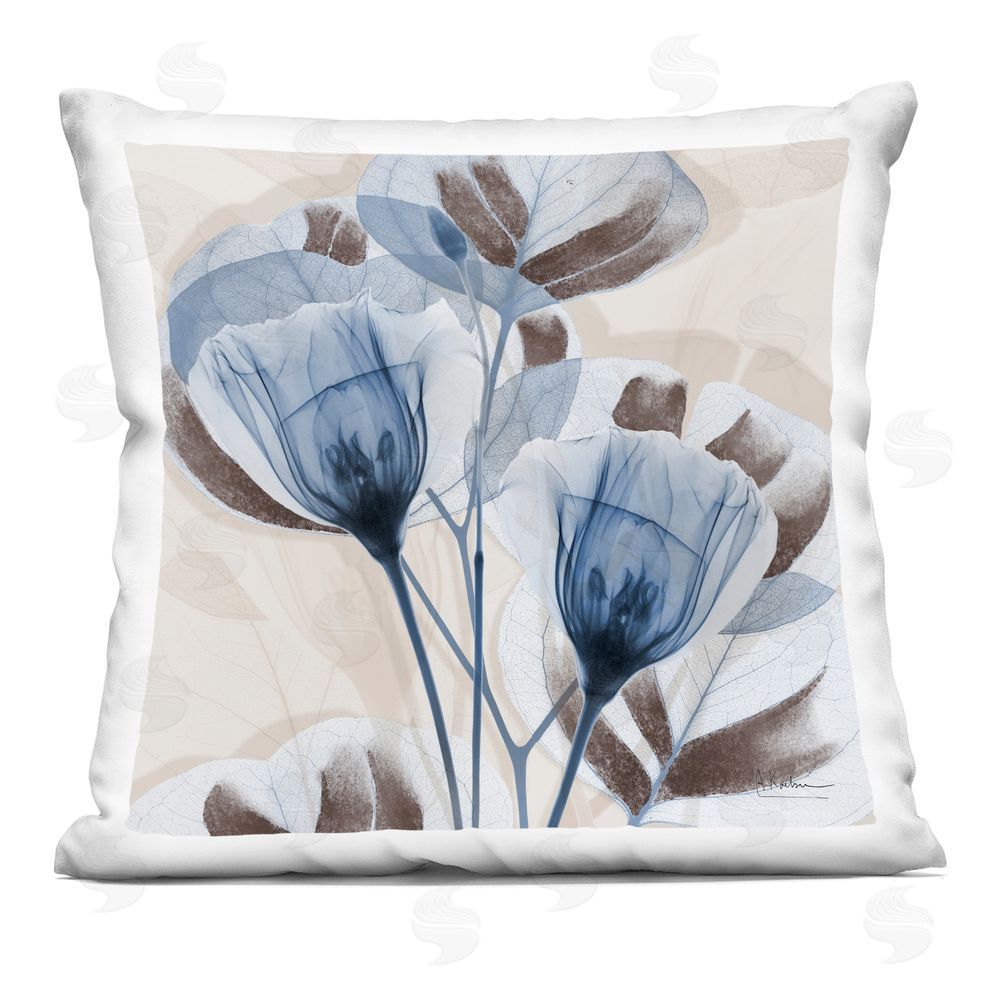 Albert Koetsier Sapphire Bloom Trio Indoor Plush Polyester Square Throw Pillow