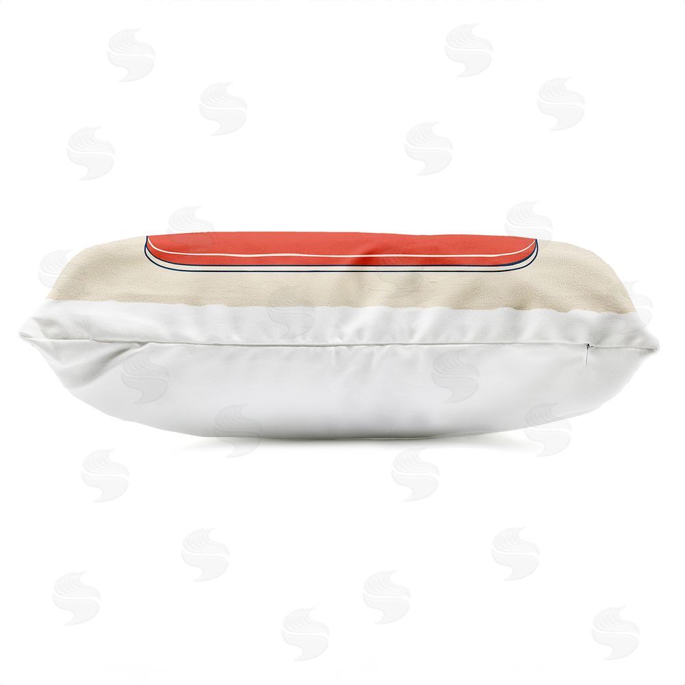 Acorn & Ivory Designs Vintage Sardines Can Outdoor Quick-Dry Polyester Lumbar Pillow Zipper Detail