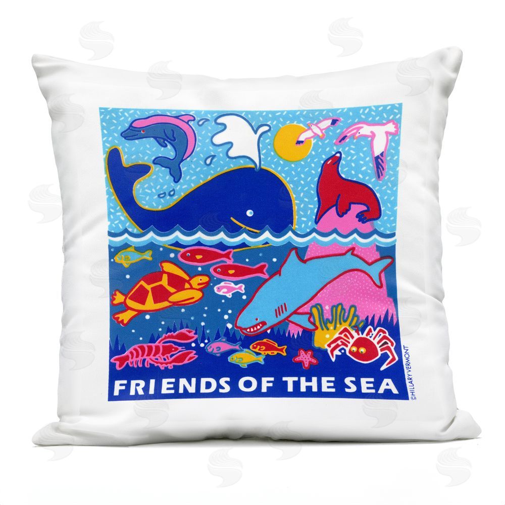 Hillary Vermont Friends Of The Sea Outdoor Quick-Dry Polyester Square Throw Pillow