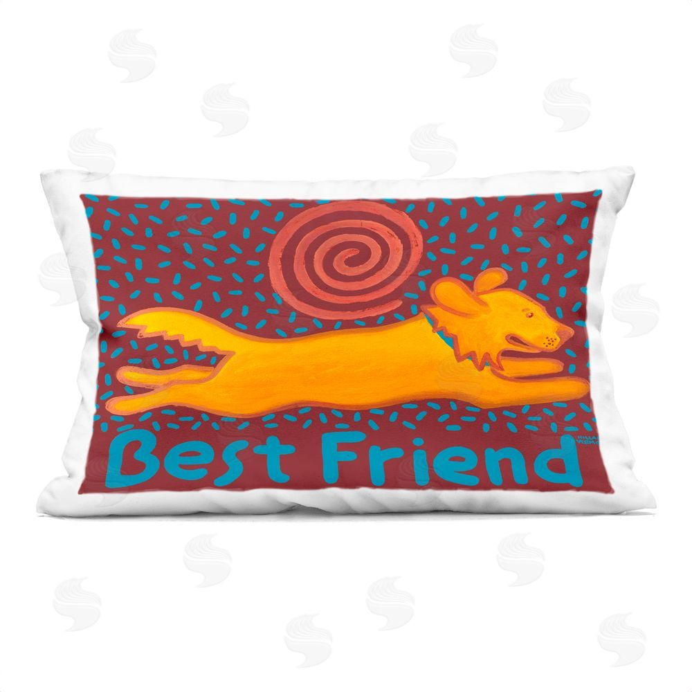 Hillary Vermont Best Friend Dashing Retriever Indoor Plush Polyester Lumbar Pillow