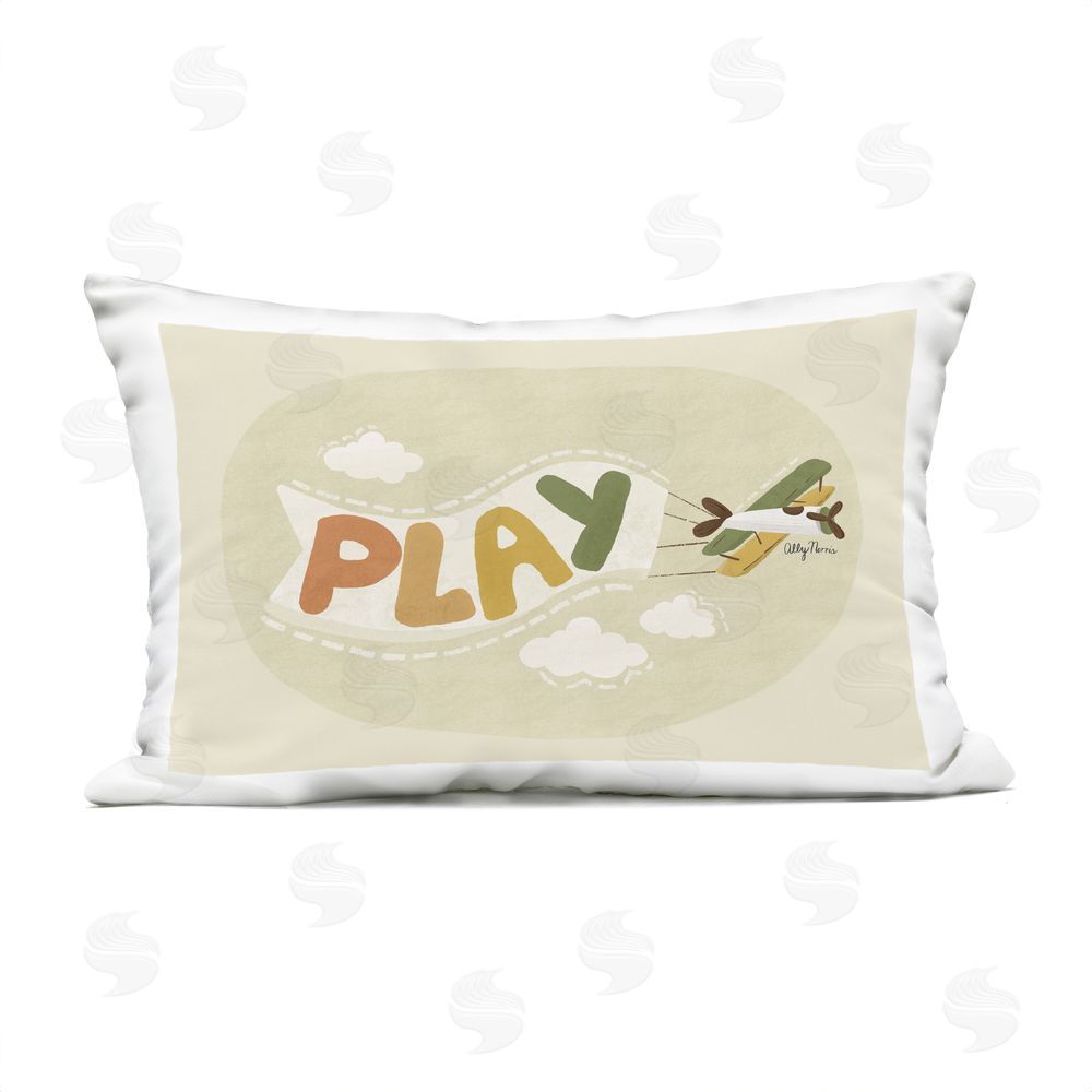 Allyson Norris Playful Aviation Airplane Outdoor Quick-Dry Polyester Lumbar Pillow