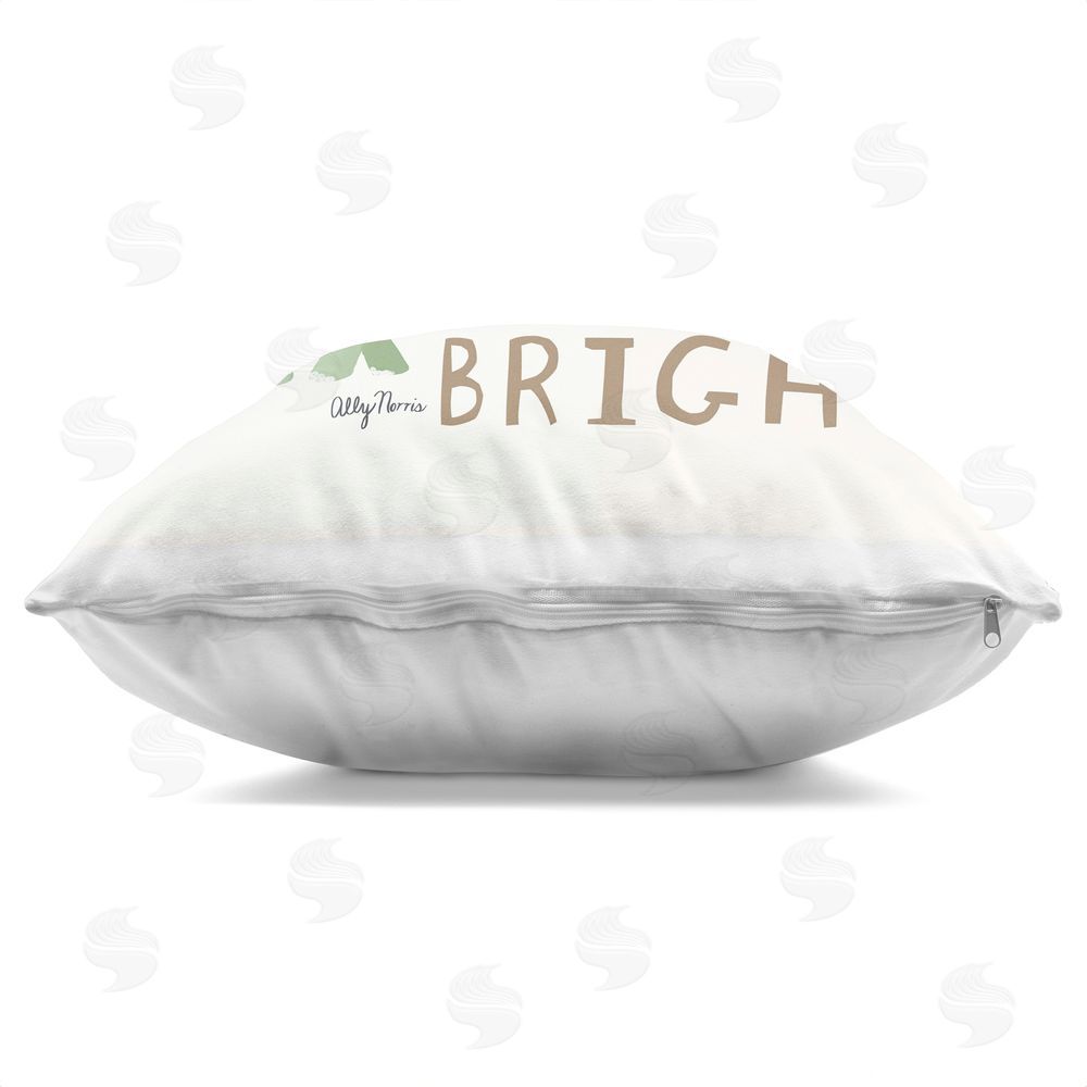Allyson Norris Rawr Loud & Shine Bright Indoor Plush Polyester Square Throw Pillow Zipper Detail