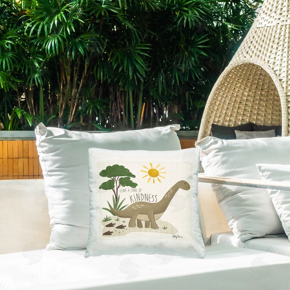 Allyson Norris Leave A Trail Of Kindness Outdoor Quick-Dry Polyester Printed Square Pillow on Patio