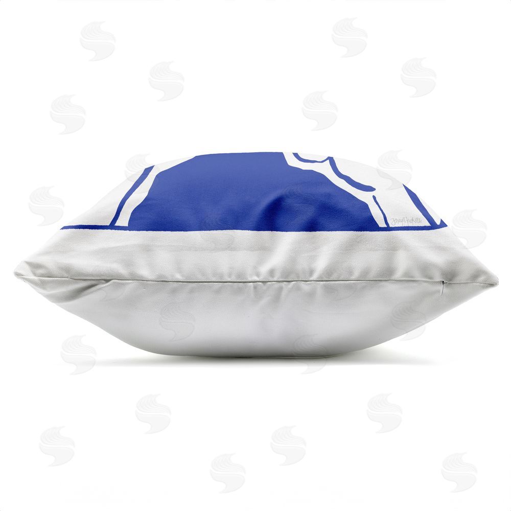 Jenaya Jackson Cocktail Party Cheers on Blue Outdoor Quick-Dry Polyester Square Throw Pillow Zipper Detail