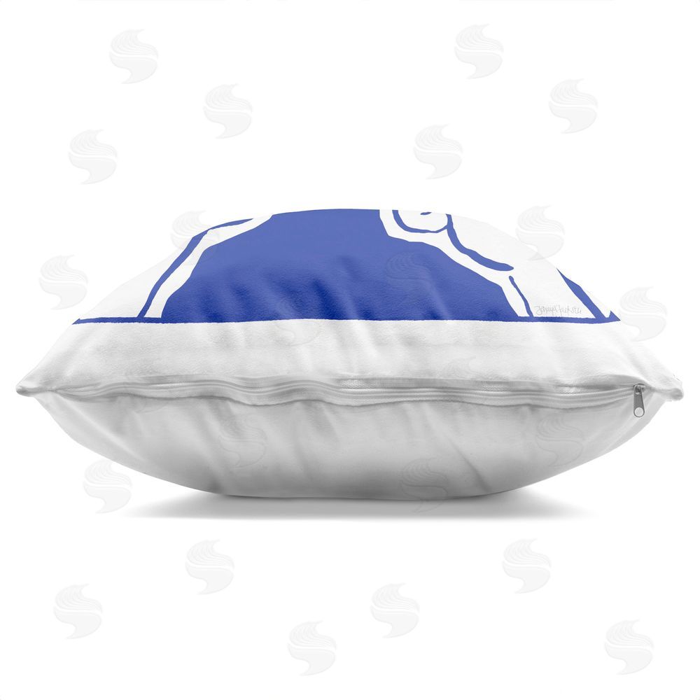 Jenaya Jackson Cocktail Party Cheers on Blue Indoor Plush Polyester Square Throw Pillow Zipper Detail