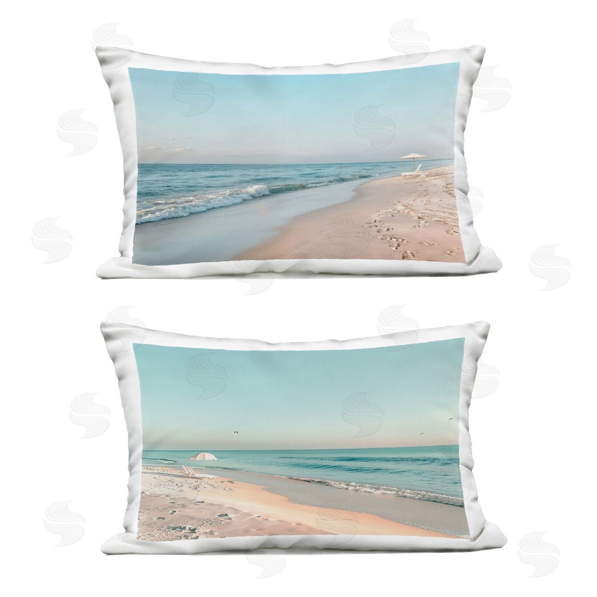 Lazar Studio Sunlit Summer Shores Plush Polyester Art Print Pillow