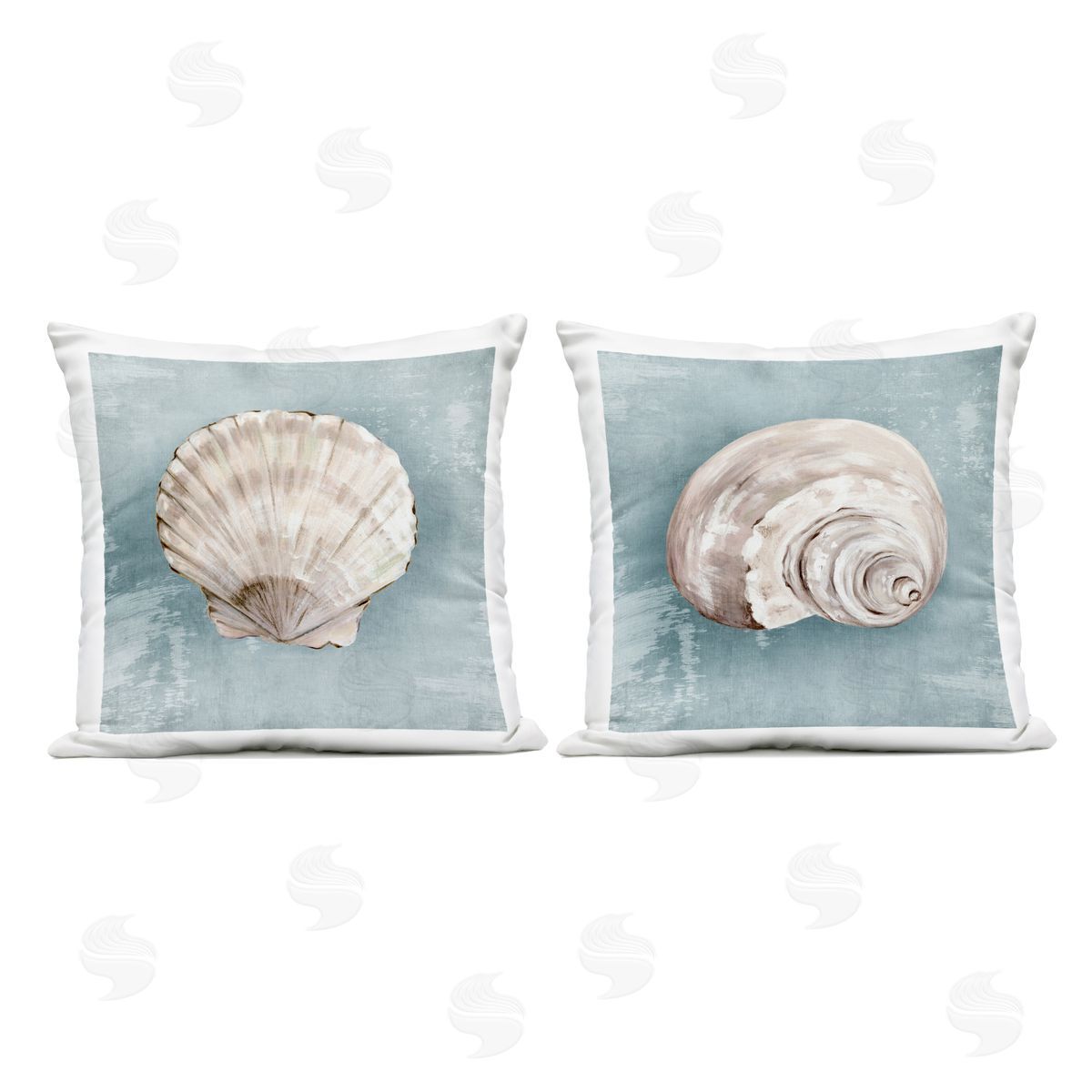 Eli Jones Seashell Whispers of Shore Plush Polyester Art Print Pillow
