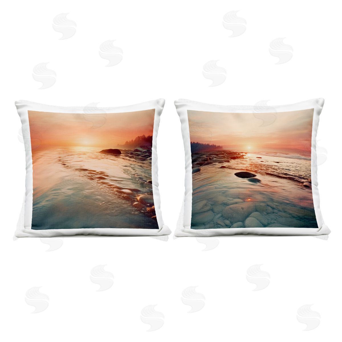 Lazar Studio Warm Sunset Melodies Plush Polyester Art Print Pillow