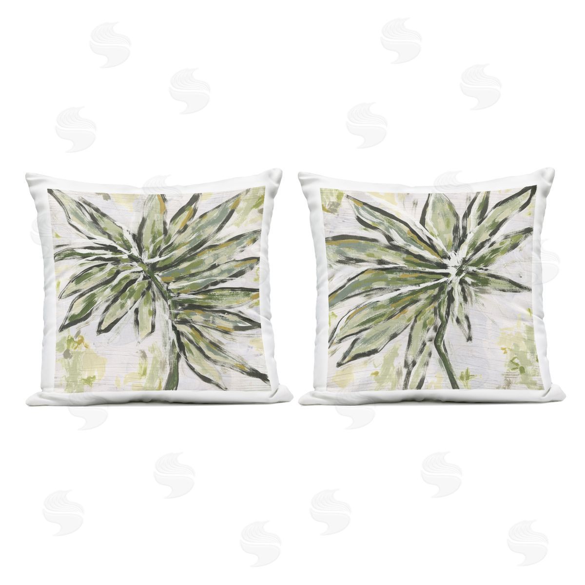 June Erica Vess Organic Palm Palette Plush Polyester Art Print Pillow