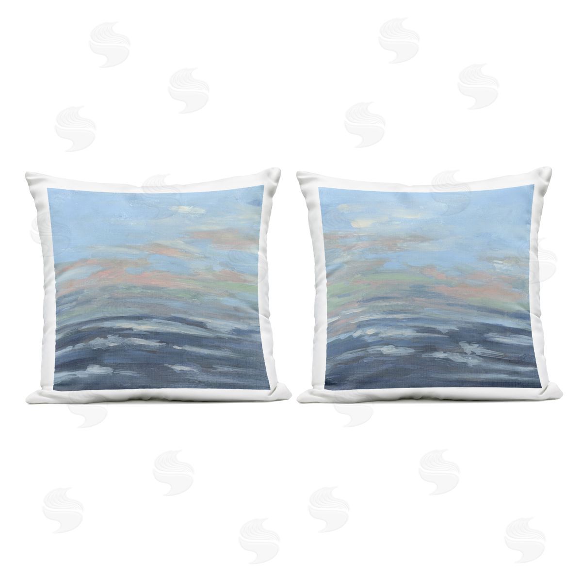 June Erica Vess Abstract Ocean Romance Plush Polyester Art Print Pillow
