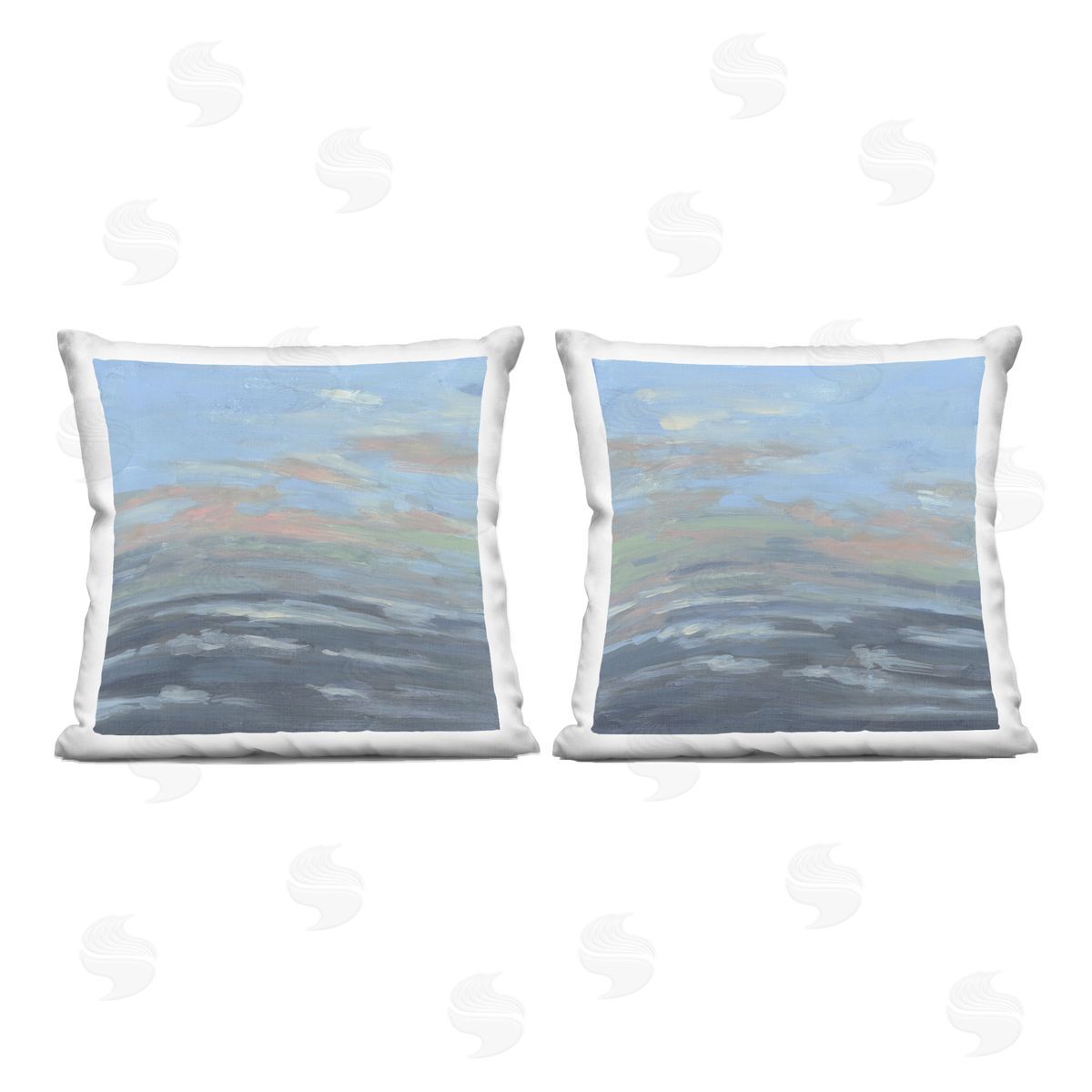 June Erica Vess Abstract Ocean Romance Plush Polyester Art Print Pillow