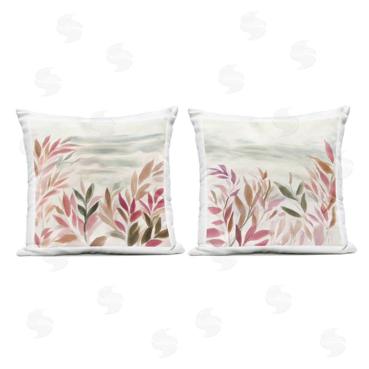 Mona Grace Leafy Muted Subtlety Plush Polyester Art Print Pillow