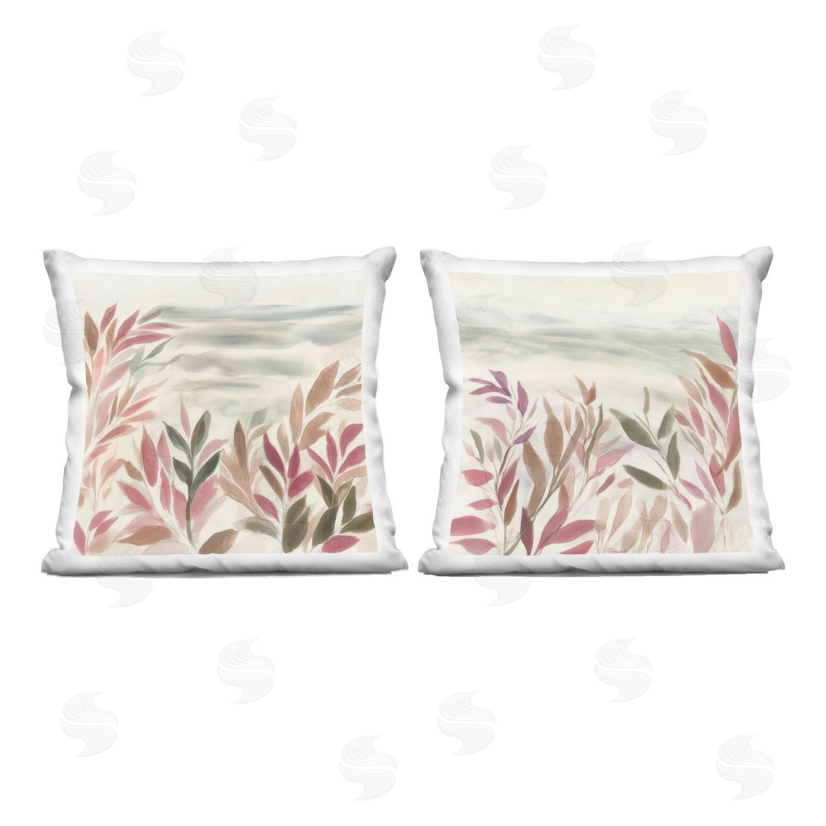 Mona Grace Leafy Muted Subtlety Plush Polyester Art Print Pillow