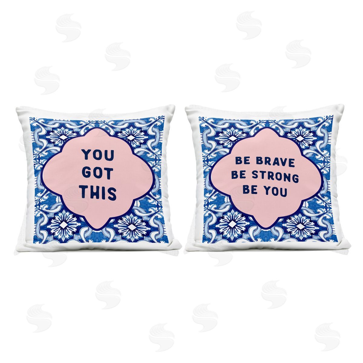 Lettered and Lined Encouraging Words on Boho Outdoor Printed Pillow