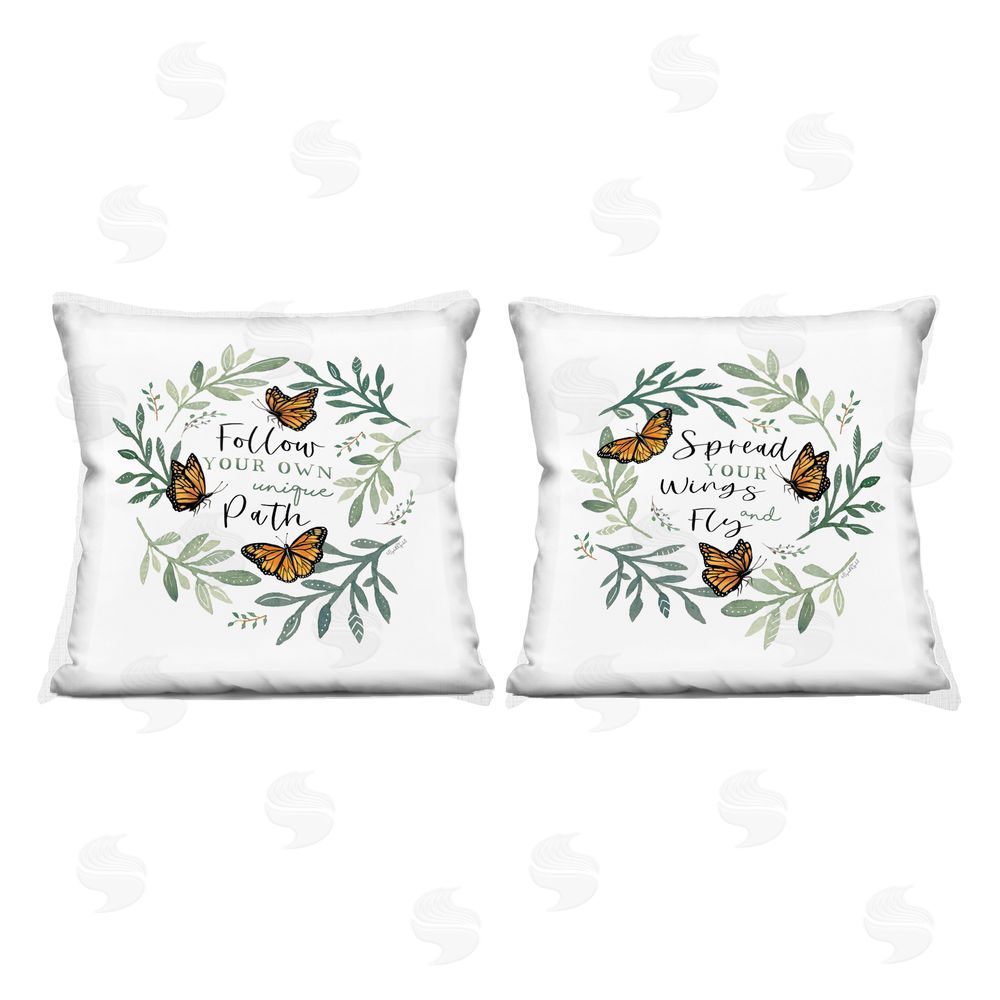 Elizabeth Tyndall Spread Your Wings and Follow Path Indoor Printed Throw Pillow