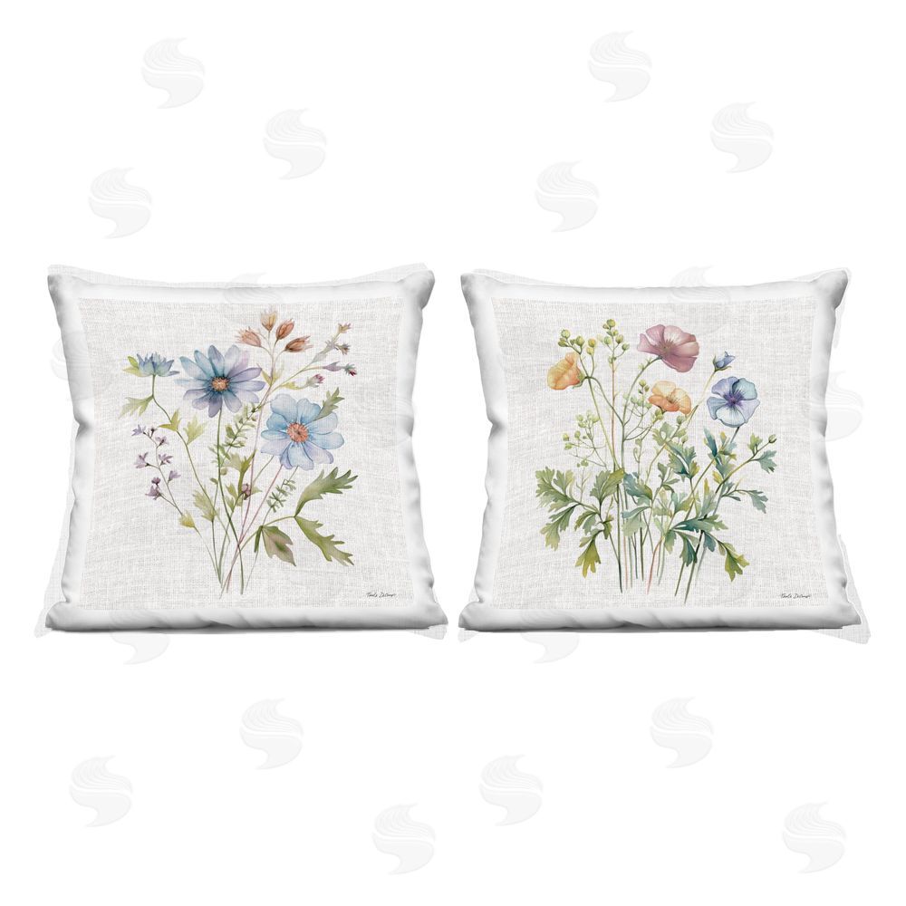 Nicole DeCamp Wild Flower Botanical Bundles Indoor Printed Throw Pillow