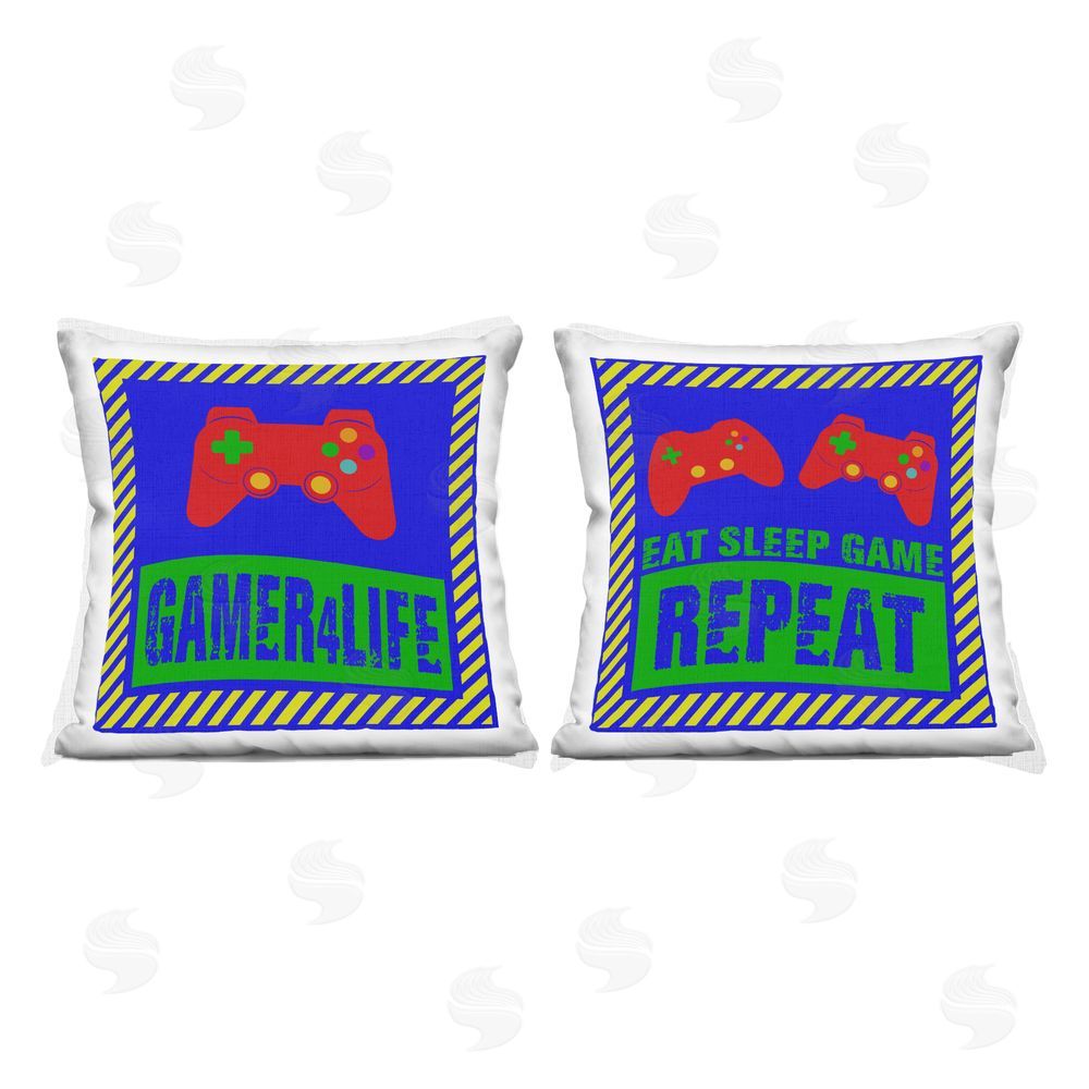 Marcus Prime Gamer Quotes with Stripes Indoor Printed Throw Pillow