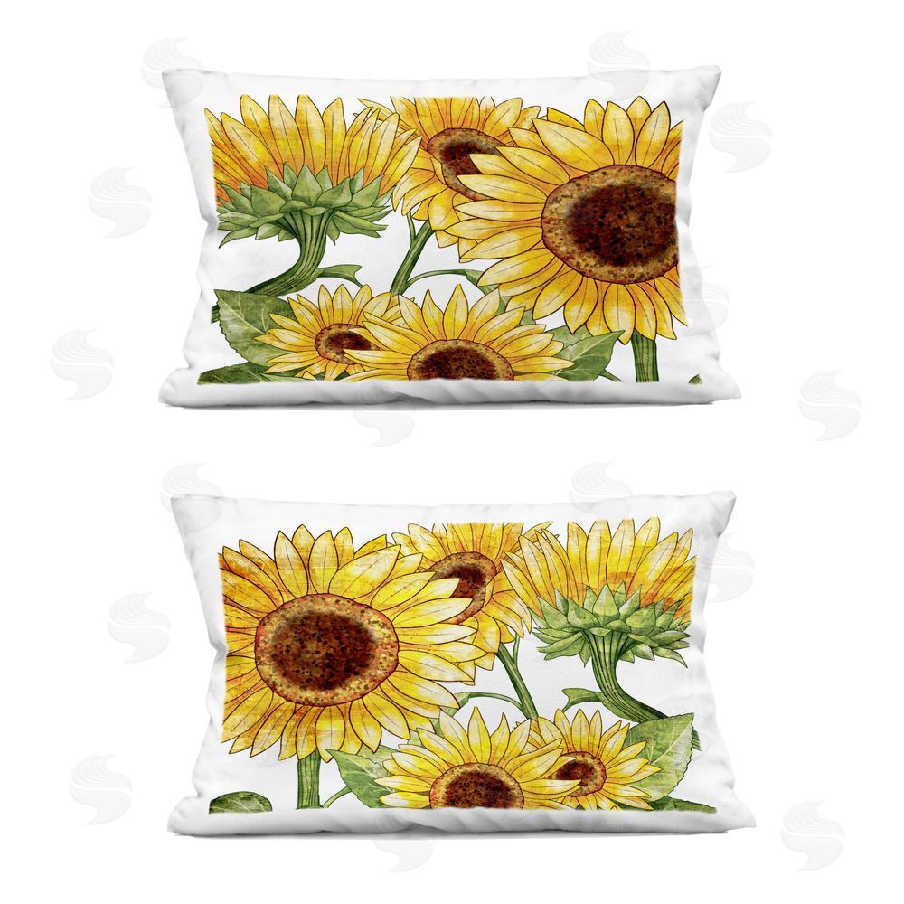 Kim Allen Warm Blossoms Yellow Sunflowers Indoor Printed Throw Pillow