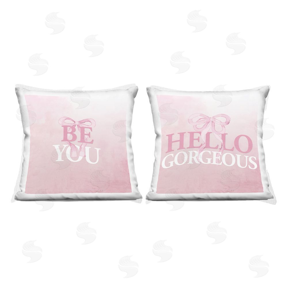 Kim Allen Pink Feminine Empowerments Square Printed Throw Pillow