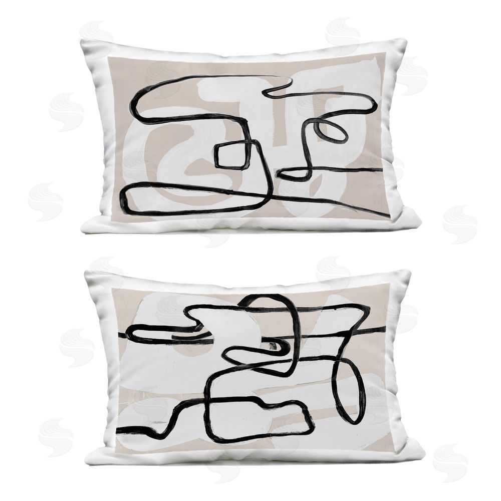 Lanie Loreth Minimalist Twisty Contours Outdoor Rectugular Printed Throw Pillow