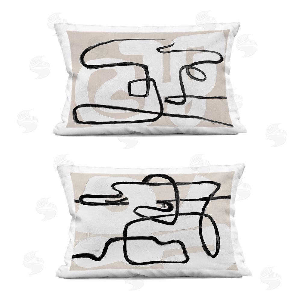 Lanie Loreth Minimalist Twisty Contours Rectugular Printed Throw Pillow