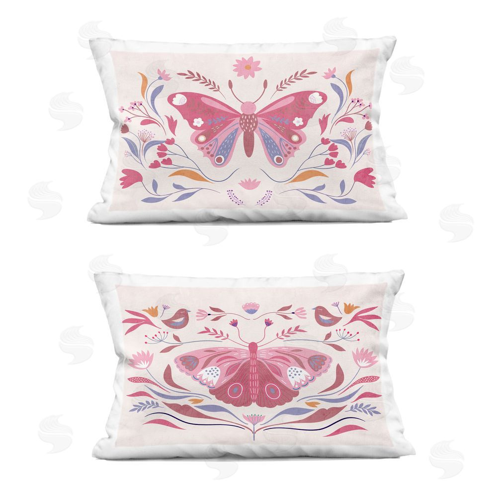 Kim Allen Boho Folk Butterflies Printed Throw Pillow