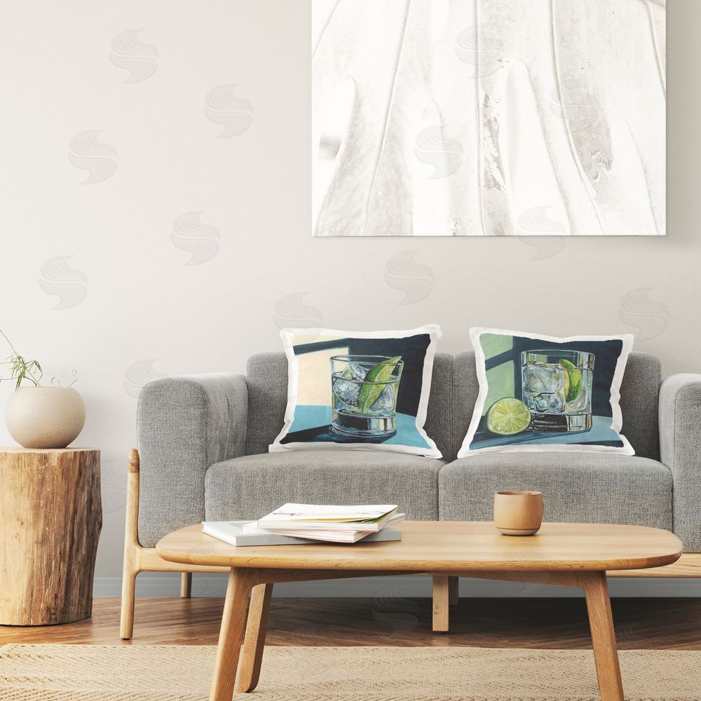Kate Jarvik Birch Strong Gin Tonic Cocktail Printed Throw Pillow in Room