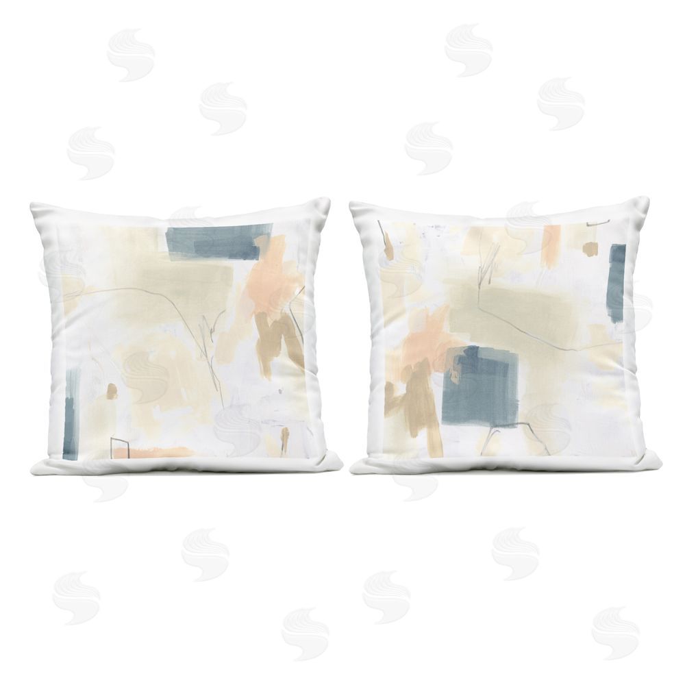 June Erica Vess Muted Plaster Line Outdoor Printed Throw Pillow