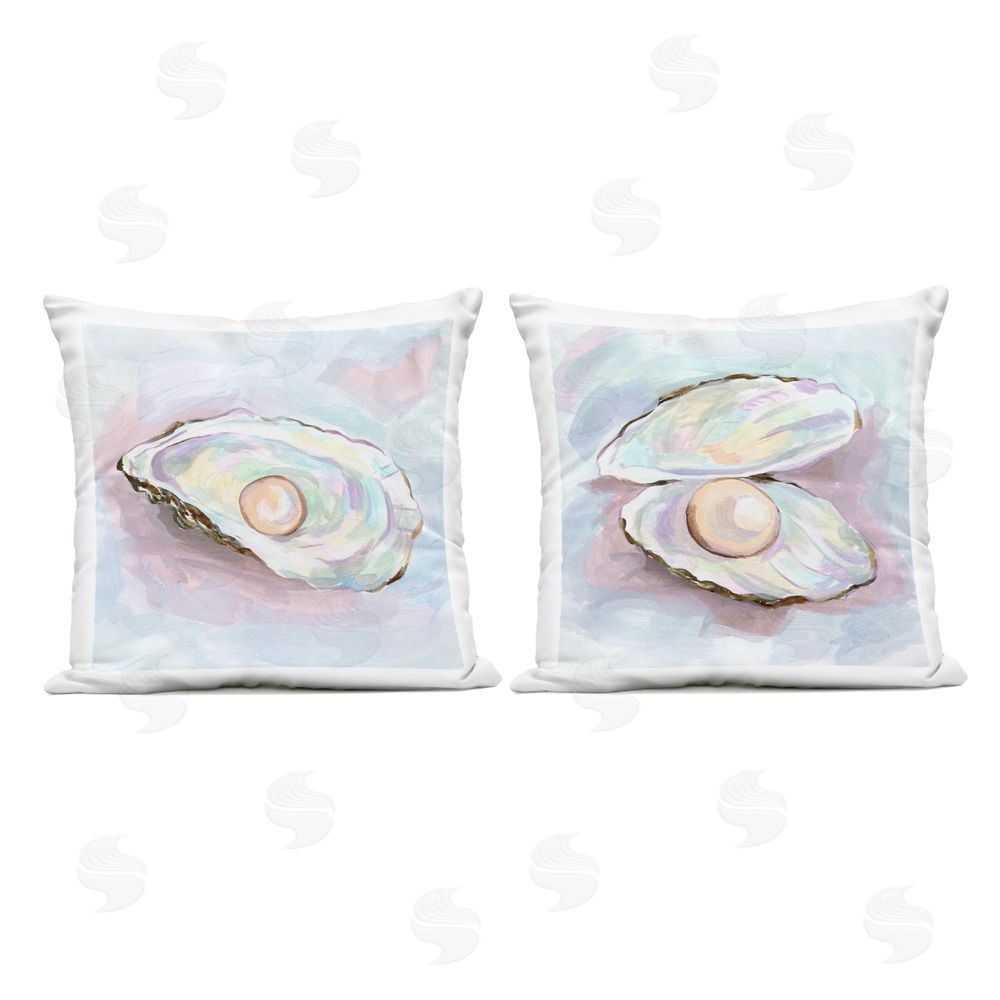 Melissa Wang Aquatic Silent Opals Outdoor Printed Throw Pillow