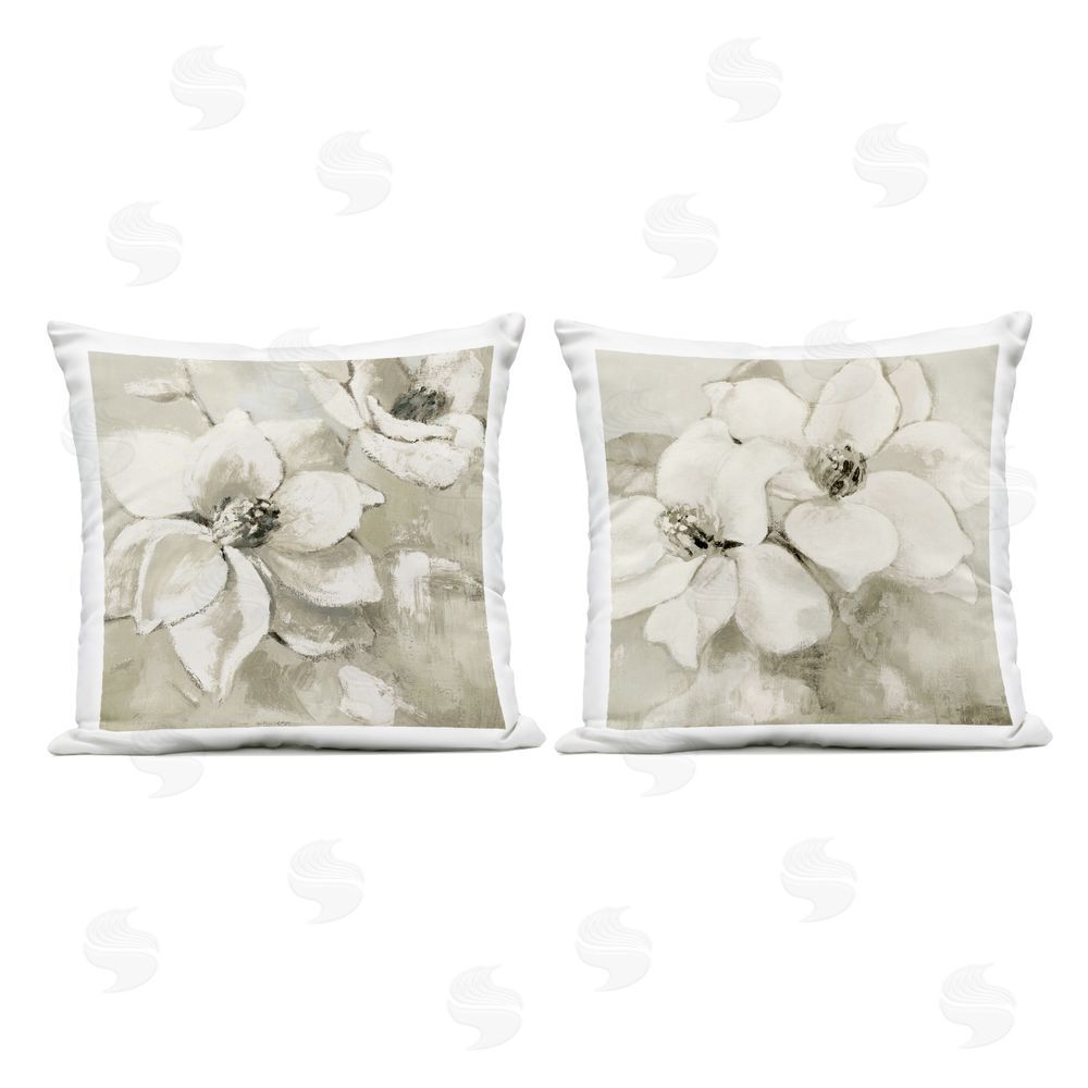 Lanie Loreth Muted Magnolias at Dawn Outdoor Printed Throw Pillow