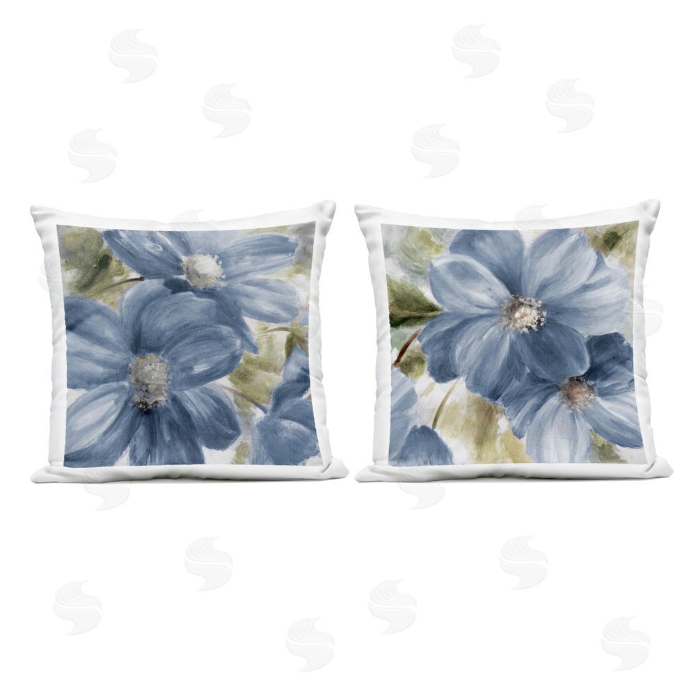 Lanie Loreth Blue Beauty Florals Outdoor Printed Throw Pillow