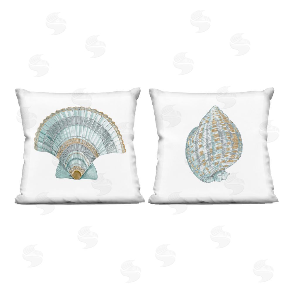 Lorenzo Collective Regal Shells Scallop and Spiral Printed Throw Pillow 