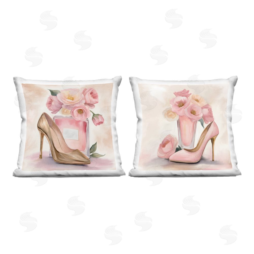 Kim Allen Blush Pink Beauty Indoor Plush Polyester Square Throw Pillow