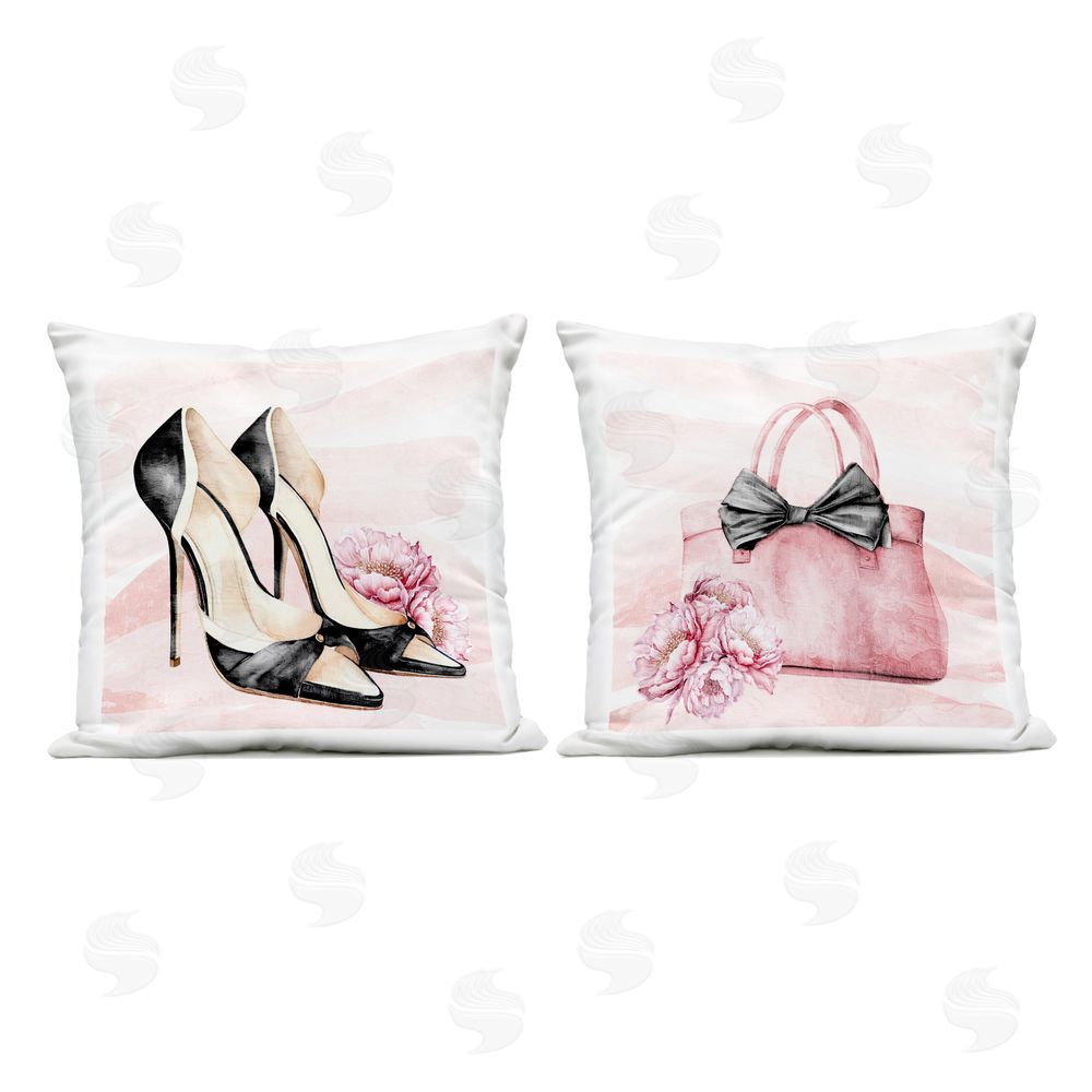 Kim Allen Rosy Glam Time Shoes Outdoor Quick-Dry Polyester Square Throw Pillow