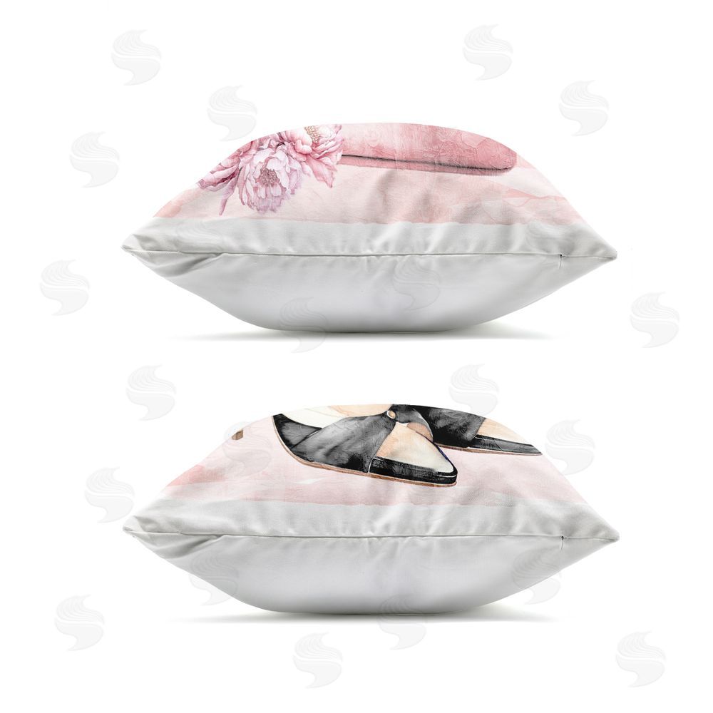 Kim Allen Rosy Glam Time Shoes Outdoor Quick-Dry Polyester Square Throw Pillow Zipper Detail