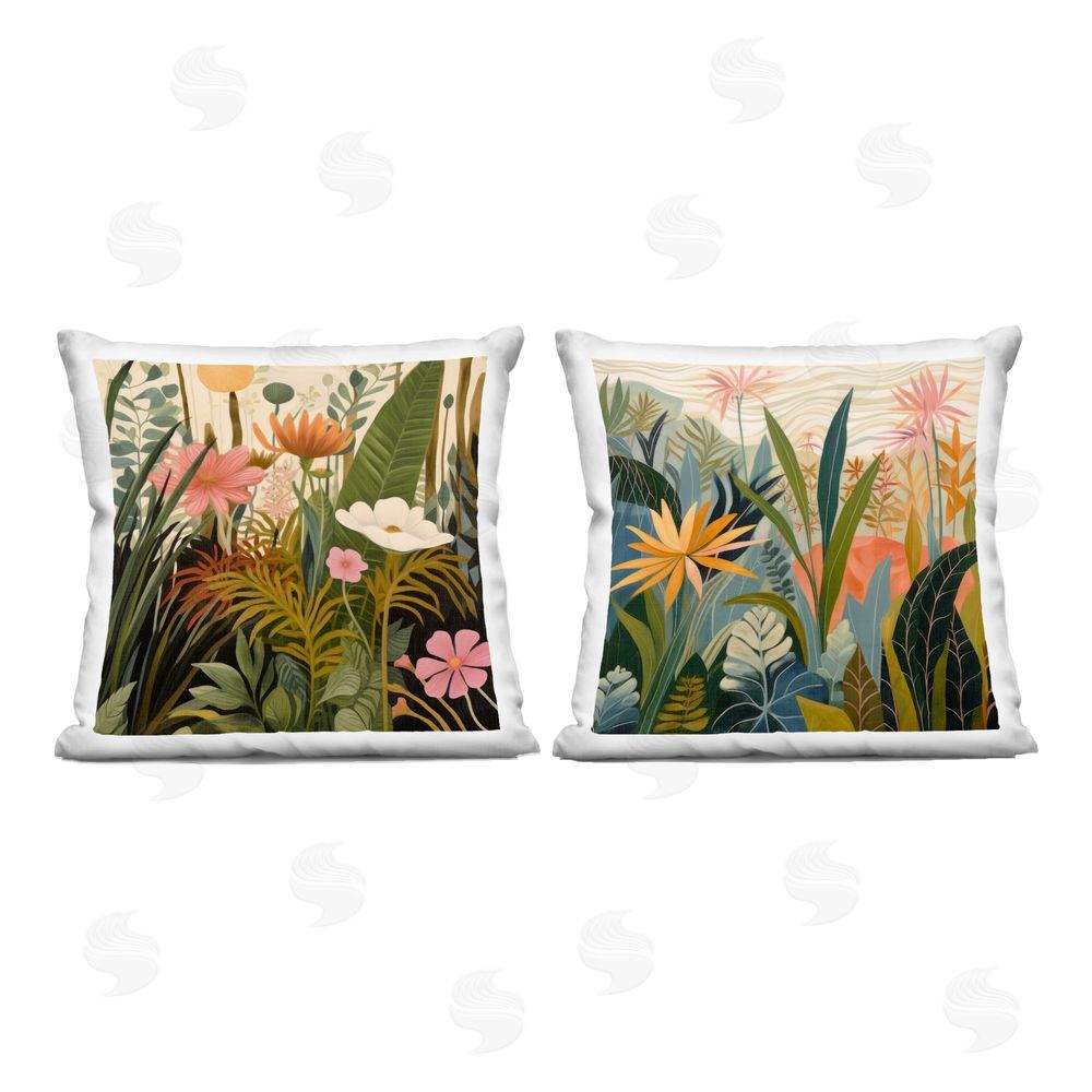 Lazar Studio Botanical Embrace Blooms Square Printed Throw Pillow