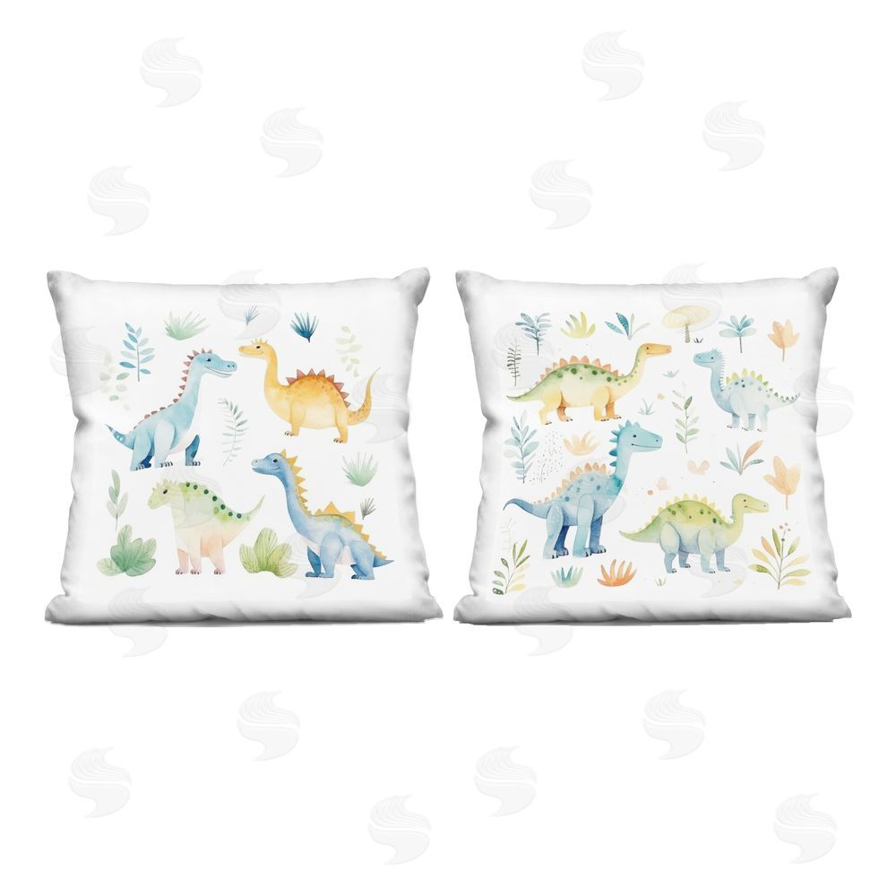 Lazar Studio Playful Dinosaur Wonders Square Printed Throw Pillow