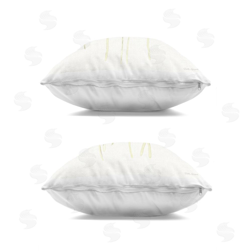 Beth Grove Sweet Honey Flowers & Bees Square Printed Throw Pillow Side View with Zipper Detail