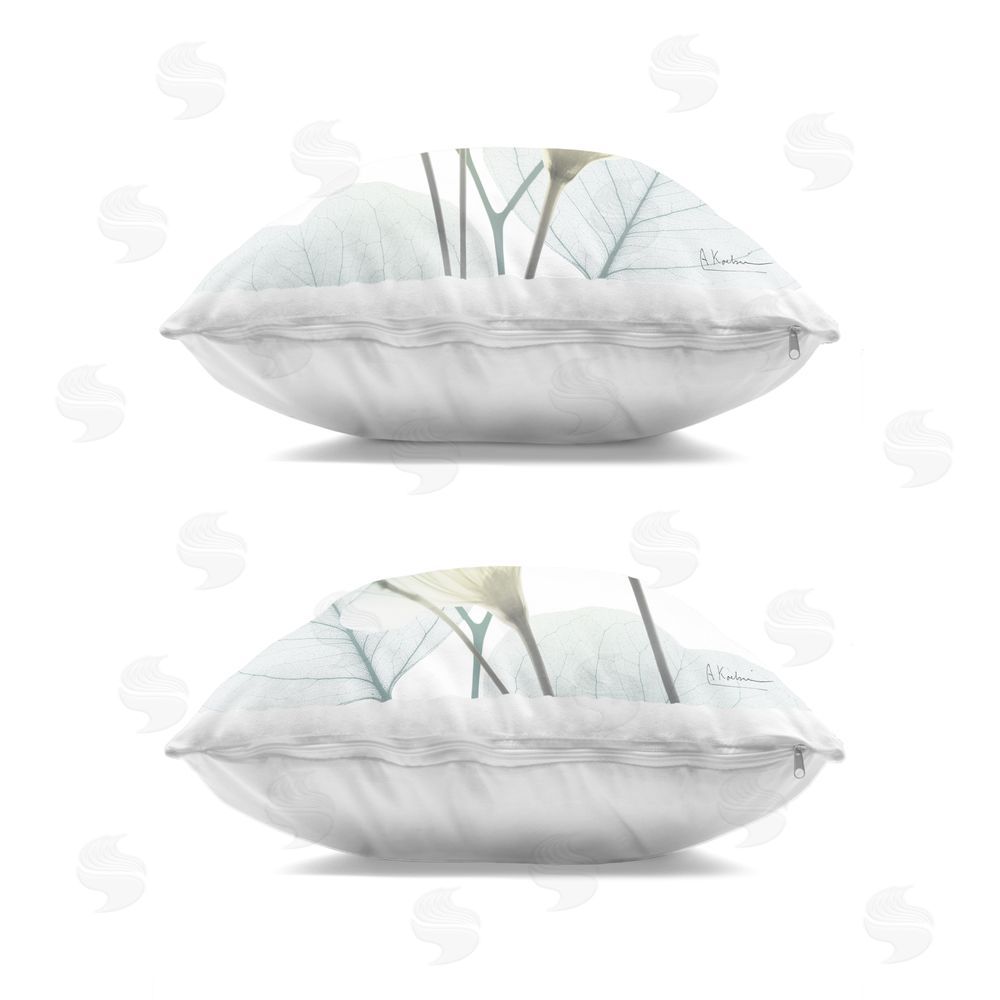 Albert Koetsier Divine Fate Flowers Indoor Plush Polyester Square Throw Pillow Zipper Detail