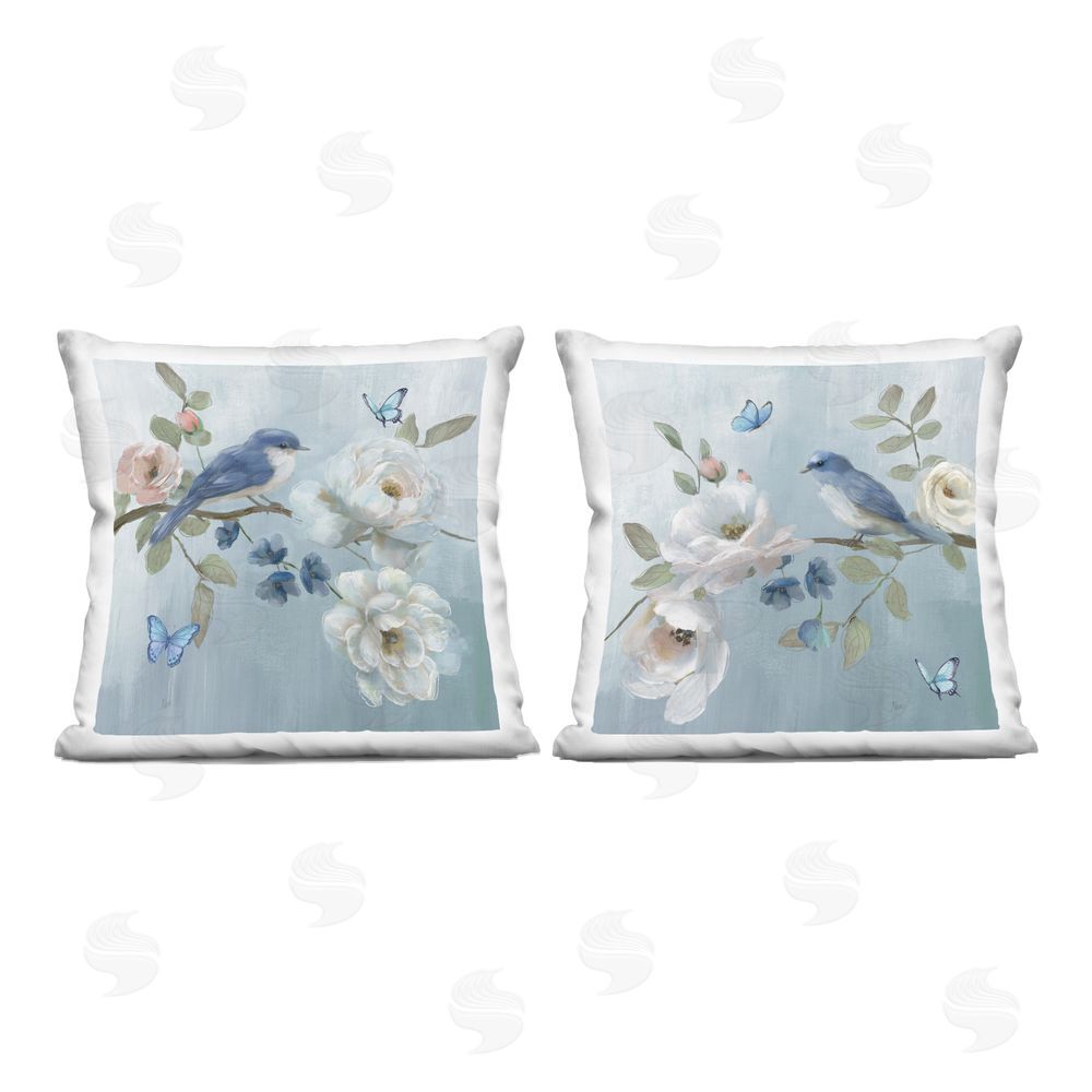 Nan Nature's Tranquility Florals Indoor Plush Polyester Square Throw Pillow